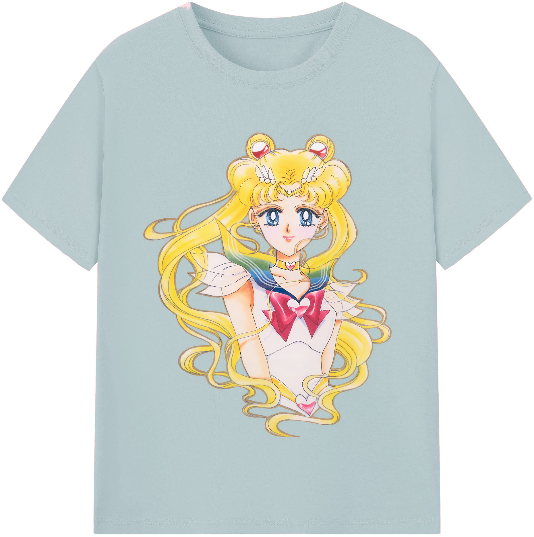 （画像用） 美少女戦士セーラームーン 月野 うさぎ つきの うさぎ Sailor Moon Tsukino Usagi 綿100％半袖Tシャツ（フロントプリント）